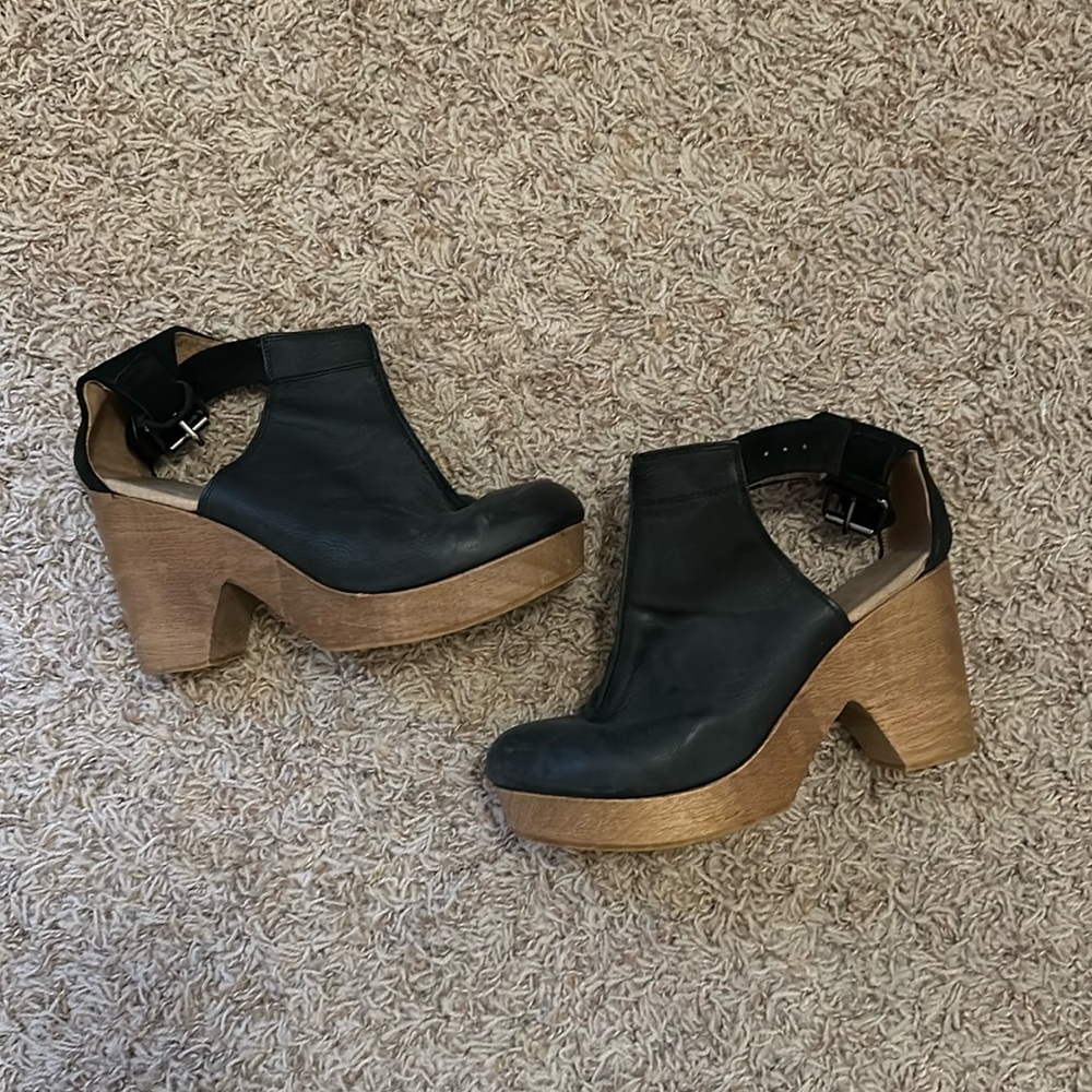 Free People Wood Heeled Clogs